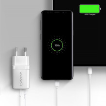 MOBILE CHARGER WALL USB 20W / 2PORT WHITE ACU-PQ20W AXAGON