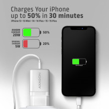 MOBILE CHARGER WALL USB 20W / 2PORT WHITE ACU-PQ20W AXAGON