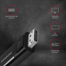 CABLE USB-C TO DP 1.8M / RVC-DPC AXAGON