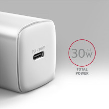 MOBILE CHARGER WALL USB-C 30W / 1PORT WHITE ACU-PD30W AXAGON