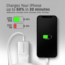 MOBILE CHARGER WALL USB-C 30W / 1PORT WHITE ACU-PD30W AXAGON