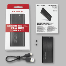 SSD ACC ENCLOSURE M.2 SATA / USB-C EEM2-SBC AXAGON SSD ACC ENCLOSURE M.2 SATA / USB-C EEM2-SBC AXAGON