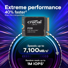 SSD, CRUCIAL, 440xTBW rating, Read speed 7100 MB / s, Write speed 6000 MB / s, NVMe Yes, PCI Express 4.0, M.2, 2000 GB, 
