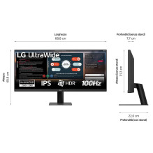 LCD monitorius, LG, 29U511A-B, 29', žaidimų / 21:9, IPS panelė, 2560x1080, 21:9, 100 Hz, 1 ms, 29U511A-B