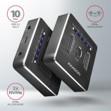 SSD ACC DOCK STATION USB-C / 2XM.2 NVME ADSA-M2C AXAGON