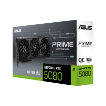 Vaizdo plokštė, ASUS, NVIDIA GeForce RTX 5080, 16 GB, GDDR7, 256 bitų, PCIE 5.0 16x, 1xHDMI, 3xDisplayPort, PRIME-RTX508