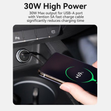 MOBILE CHARGER CAR USB / 2P GRAY FFBH0 VENTION