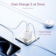 MOBILIOS ĮKROVIKLIO SIENINIS ĮKROVIKLIS 30W USB / 2P BALTA FEQW0-EU VENTION