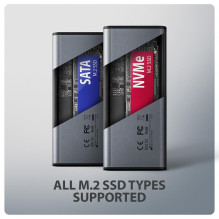 SSD DISKO DĖŽUTĖ M.2 NVME / SATA USB3.2 EEM2-SD2 AXAGON