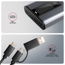 SSD DISKO DĖŽUTĖ M.2 NVME / SATA USB3.2 EEM2-SD2 AXAGON