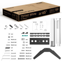 TV SET ACC FLOOR STAND / 26-65" / WHITE TS1140-W ONKRON TV SET ACC FLOOR STAND / 26-65" / WHITE TS1140-W ONKRON