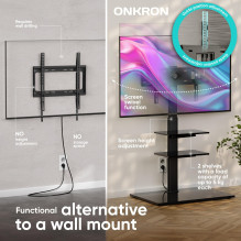 TV SET ACC FLOOR STAND / 32-65" / BLACK TS5550-B ONKRON TV SET ACC FLOOR STAND / 32-65" / BLACK TS5550-B ONKRON