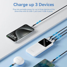 Išorinė baterija USB 10000MAH 22.5W / USB balta FHKW0 VENTION