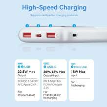 POWER BANK USB 10000MAH 22.5W / USB WHITE FHKW0 VENTION POWER BANK USB 10000MAH 22.5W / USB WHITE FHKW0 VENTION