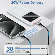 POWER BANK USB 10000MAH 22.5W / USB WHITE FHKW0 VENTION POWER BANK USB 10000MAH 22.5W / USB WHITE FHKW0 VENTION