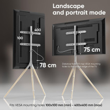 TV SET ACC FLOOR STAND / 32-65" / WHITE TS1220-W ONKRON