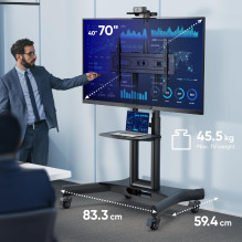 Televizoriaus priedas, mobilusis stovas / 40–70' / juodas TS1551-B ONKRON Televizoriaus priedas, mobilusis stovas / 40–70' / juodas TS1551-B ONKRON