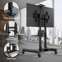 TV SET ACC MOBILE STAND / 40-70" / BLACK TS1551-B ONKRON