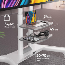 TV SET ACC MOBILE STAND / 40-70" / WHITE TS1552-W ONKRON