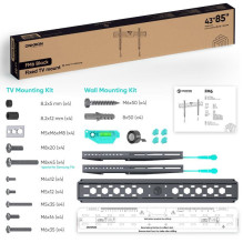 TV SET ACC WALL MOUNT / 43-85" / BLACK FM6-B ONKRON