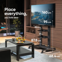TV SET ACC MOBILE STAND / 40-80" / BLACK TS2771-B ONKRON