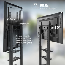 TV SET ACC MOBILE STAND / 40-80" / BLACK TS2771-B ONKRON
