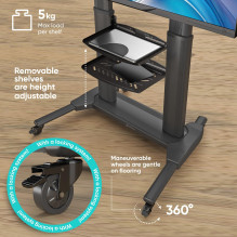 TV SET ACC MOBILE STAND / 40-80" / BLACK TS2771-B ONKRON