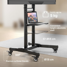 TV SET ACC MOBILE STAND / 50-90" / BLACK TS1891-B ONKRON