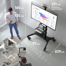 TV SET ACC MOBILE STAND / 50-86" / BLACK TS1881-B ONKRON TV SET ACC MOBILE STAND / 50-86" / BLACK TS1881-B ONKRON