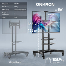TV SET ACC MOBILE STAND / 50-86" / BLACK TS1881-B ONKRON TV SET ACC MOBILE STAND / 50-86" / BLACK TS1881-B ONKRON