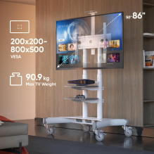 TV SET ACC MOBILE STAND / 50-86" / WHITE TS1881-W ONKRON TV SET ACC MOBILE STAND / 50-86" / WHITE TS1881-W ONKRON