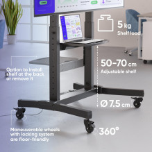 TV SET ACC MOBILE STAND / 50-100" BLACK TS1991-B ONKRON