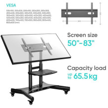 TV SET ACC MOBILE STAND / 50-83" / BLACK TS1380-B ONKRON TV SET ACC MOBILE STAND / 50-83" / BLACK TS1380-B ONKRON