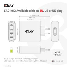 MOBILUSIS KELIONINIS ĮKROVIKLIS USB-C / 100W CAC-1912EU CLUB3D