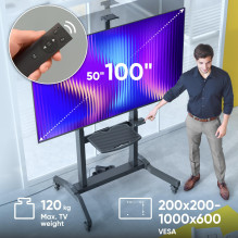 TV SET ACC MOTOR. MOBILE STAND / 50-100" BLACK TS1991E-B ONKRON TV SET ACC MOTOR. MOBILE STAND / 50-100" BLACK TS1991E-B ONKRON