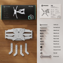TV PRIEDŲ SIENINIS LAIKIKLIS / 37–70' / BALTA M5-W ONKRON