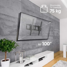 TV PRIEDŲ SIENINIS LAIKIKLIS / 55–100' / JUODAS UT4-B ONKRON TV PRIEDŲ SIENINIS LAIKIKLIS / 55–100' / JUODAS UT4-B ONKRON