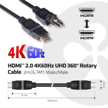CABLE HDMI TO HDMI 2M / M / M CAC-1360 CLUB3D