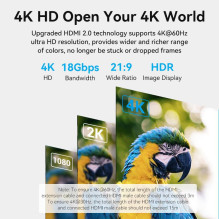 CABLE HDMI MALE / FEMALE 4K / 1M BLACK AHCBF VENTION CABLE HDMI MALE / FEMALE 4K / 1M BLACK AHCBF VENTION