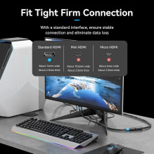 CABLE HDMI MALE / FEMALE 4K / 1M BLACK AHCBF VENTION CABLE HDMI MALE / FEMALE 4K / 1M BLACK AHCBF VENTION