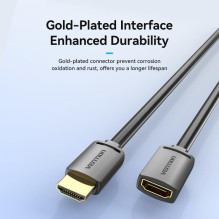 CABLE HDMI MALE / FEMALE 4K / 1M BLACK AHCBF VENTION CABLE HDMI MALE / FEMALE 4K / 1M BLACK AHCBF VENTION
