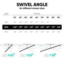 TV SET ACC WALL MOUNT / 32-90" / BLACK SM6-B ONKRON