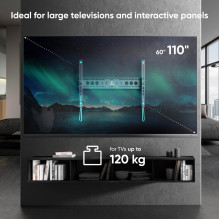 TV PRIEDŲ SIENINIS LAIKIKLIS / 60–110' / JUODAS UT12-B ONKRON TV PRIEDŲ SIENINIS LAIKIKLIS / 60–110' / JUODAS UT12-B ONKRON