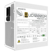 Maitinimo šaltinis, GIGABYTE, UD1000GM PG5 ICE, ATX 3.1, 1000 vatų, efektyvumas 80 PLUS GOLD, PFC aktyvus, MTBF 100 000 