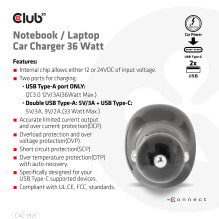 NB CHARGER CAR / 36W CAC-1921 CLUB3D