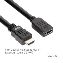 CABLE HDMI TO HDMI 5M / M / F CAC-1325 CLUB3D CABLE HDMI TO HDMI 5M / M / F CAC-1325 CLUB3D