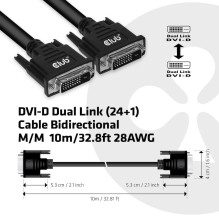 DVI-D į DVI-D 10M / M / M LAIDAS CAC-1220 CLUB3D DVI-D į DVI-D 10M / M / M LAIDAS CAC-1220 CLUB3D