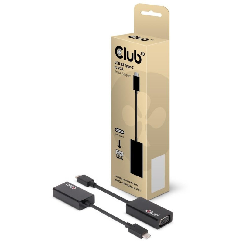 Įvesties / išvesties adapteris USB-C į VGA / M / F CAC-1502 CLUB3D