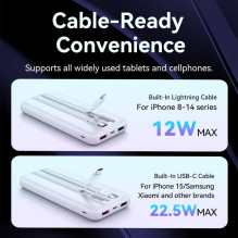 POWER BANK USB 10000MAH 22.5W / WHITE FHOW0 VENTION POWER BANK USB 10000MAH 22.5W / WHITE FHOW0 VENTION