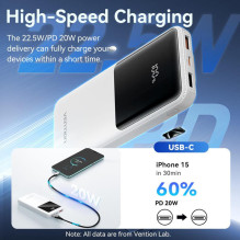 POWER BANK USB 10000MAH 22.5W / WHITE FHOW0 VENTION POWER BANK USB 10000MAH 22.5W / WHITE FHOW0 VENTION
